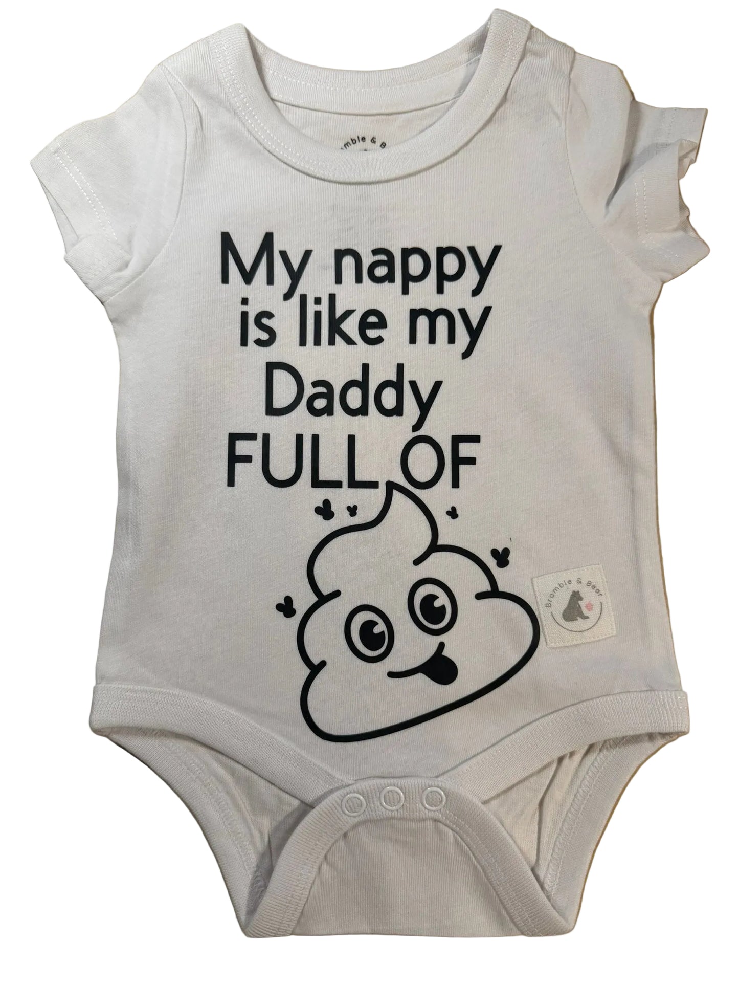 Cheeky baby vest 'my nappy, is like my daddy!'