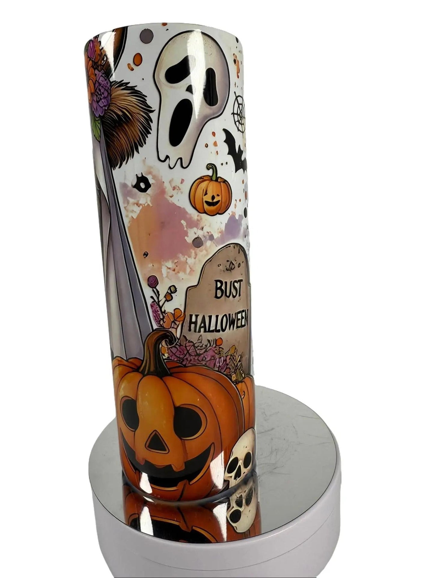 Highland Cow Halloween Tumbler – 20oz Stainless Steel Insulated Cup with Straw & Cleaner.