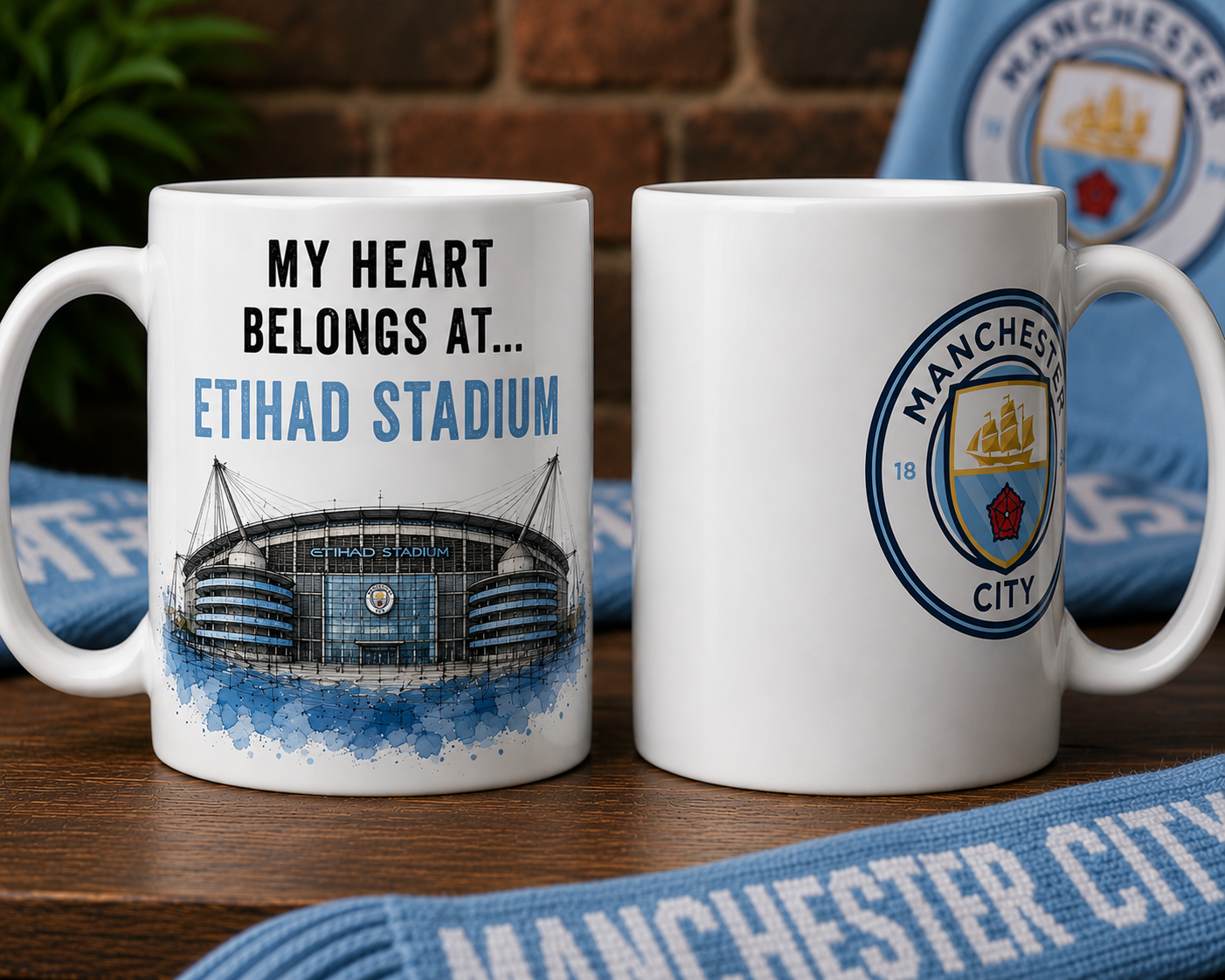 My Heart Belongs At... Football Stadium Mug 11oz Ceramic Coffee Mug