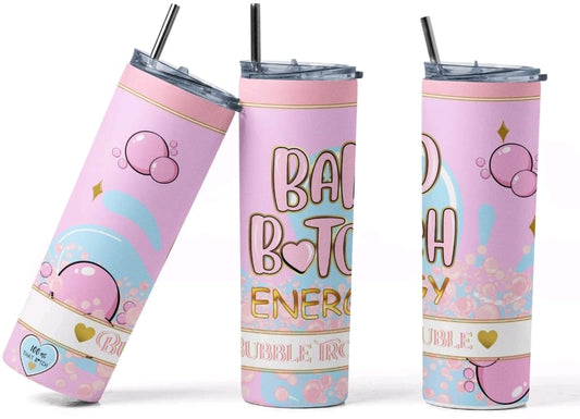 LK22Designs Bad Bitch Bubble Water Bottle tumbler