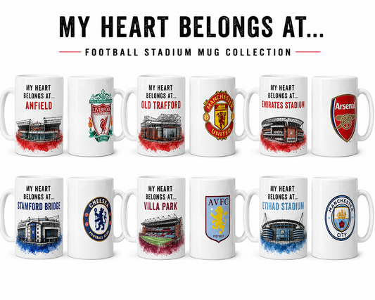 My Heart Belongs At... Football Stadium Mug 11oz Ceramic Coffee Mug