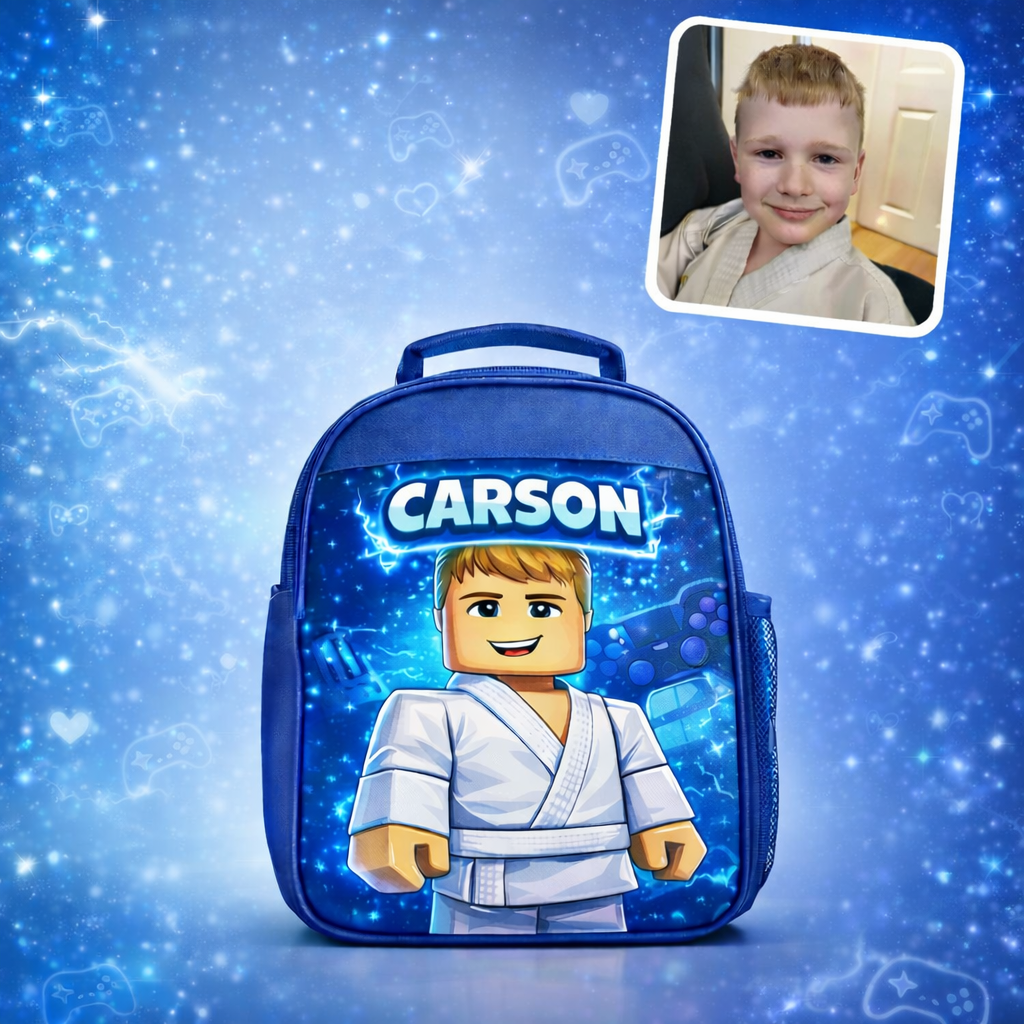 👉 Personalised Gaming Avatar Lunch Bag for Kids | Custom Name & Photo Design
