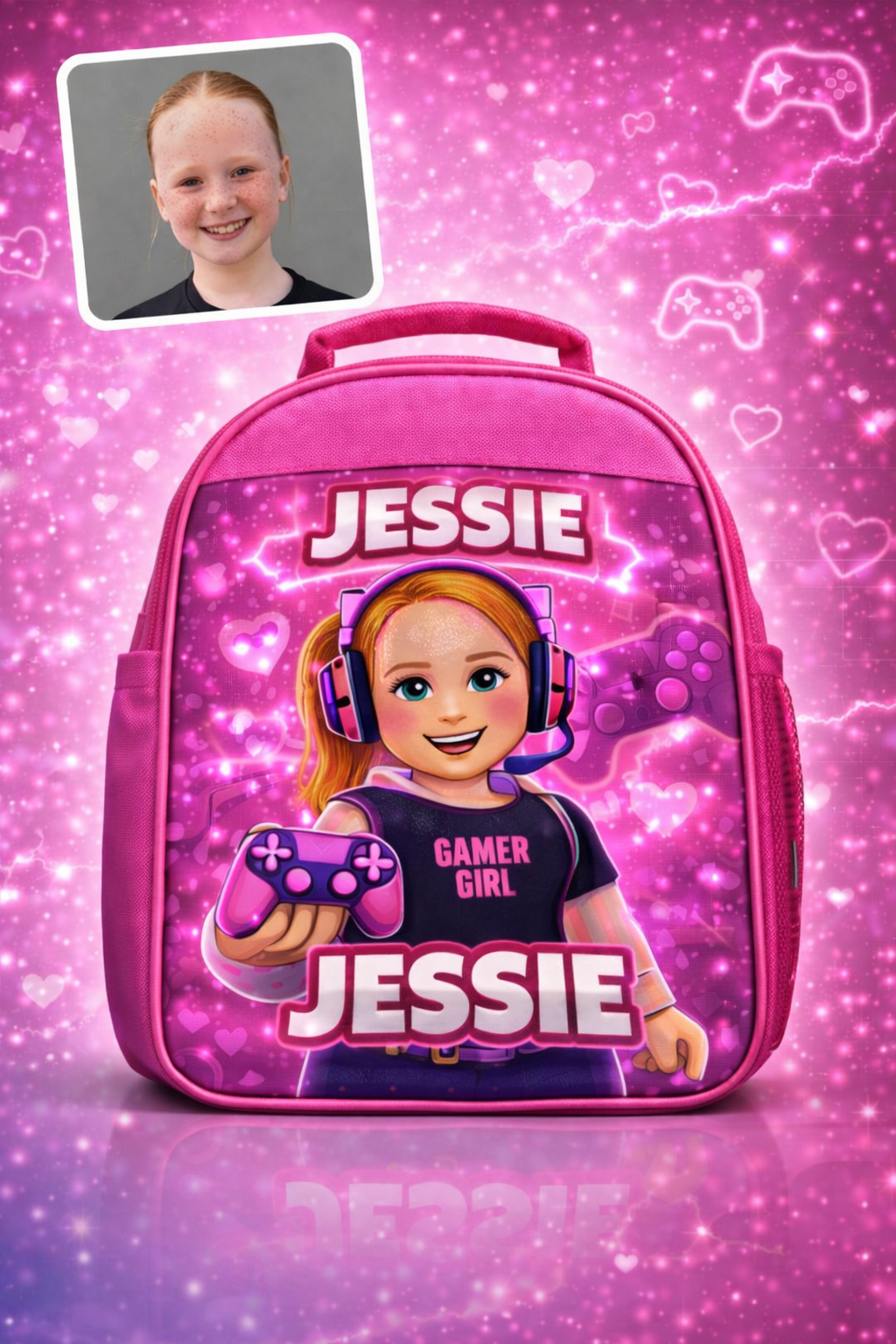 👉 Personalised Gaming Avatar Lunch Bag for Kids | Custom Name & Photo Design