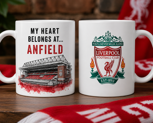 My Heart Belongs At... Football Stadium Mug 11oz Ceramic Coffee Mug