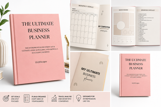 The Ultimate Business Planner – Undated Small Business Planner | LK22Designs Hardback planner book Manifestation Dream
