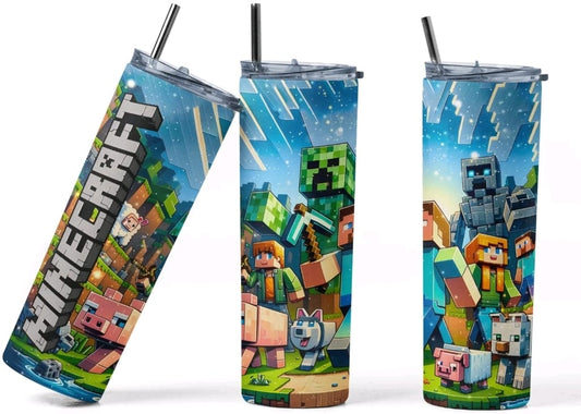 Minecraft Inspired Tumbler 750ml Water Bottle