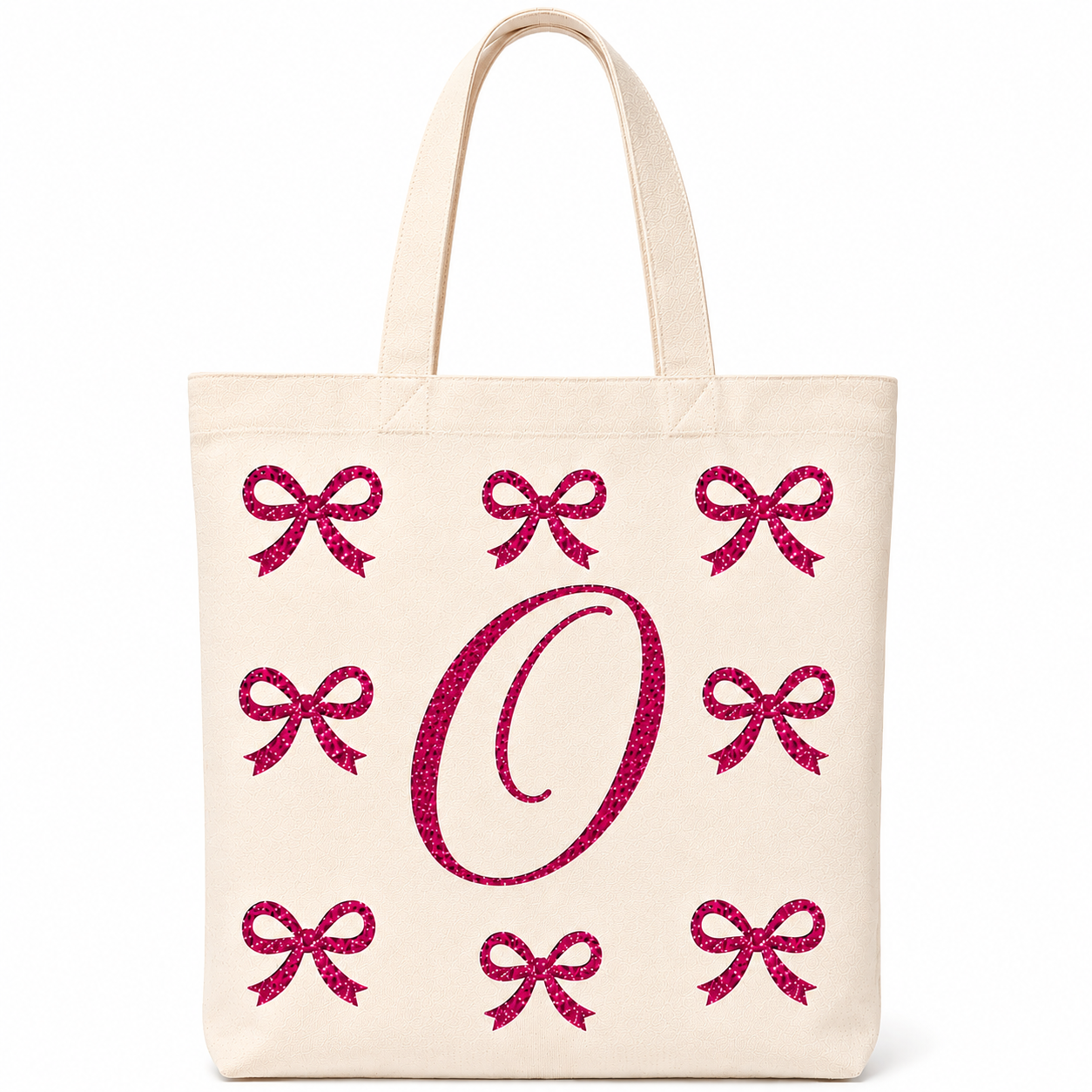 ✨ Day 5/177 🎉 Personalised Glitter Bow Initial Tote Bag! 🎀👜