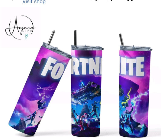 LK22Designs Fortnite Inspired Tumbler 750ml Stainless Steel Water Bottle