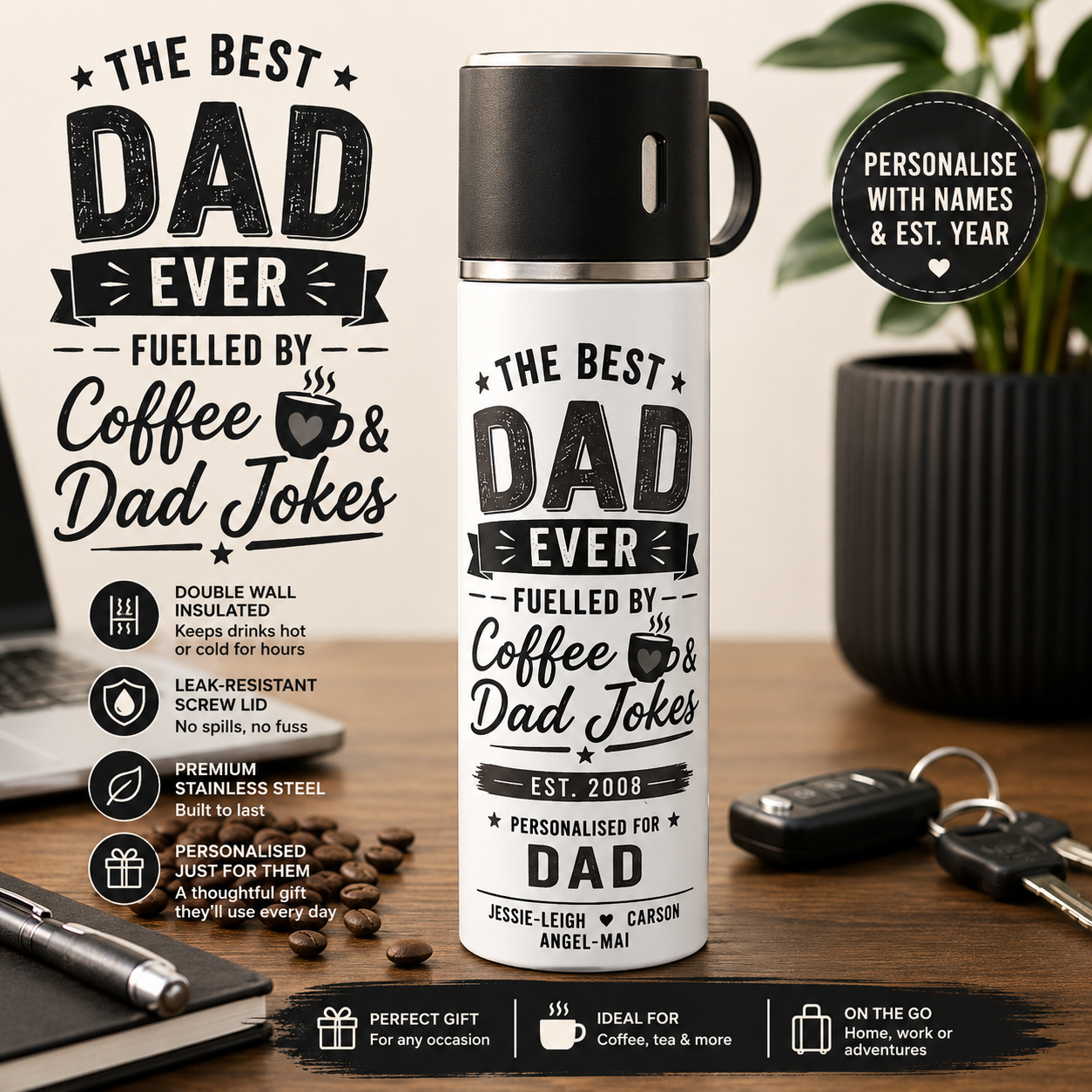 ☕ Day 4 of 177 | Personalised Flask for Him
