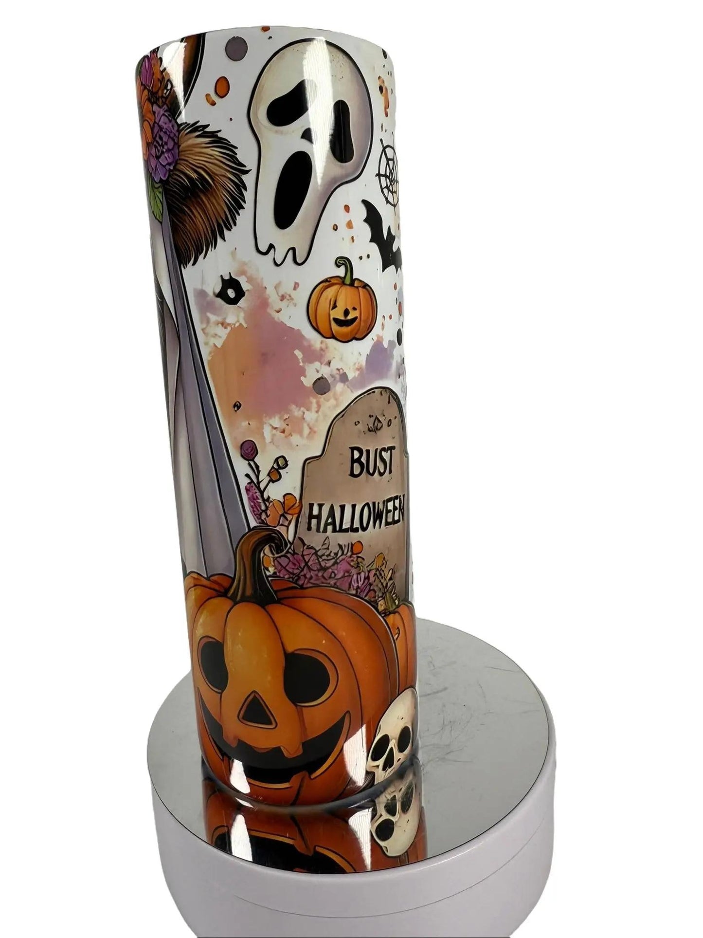 Highland Cow Halloween Tumbler – 20oz Stainless Steel Insulated Cup with Straw & Cleaner.