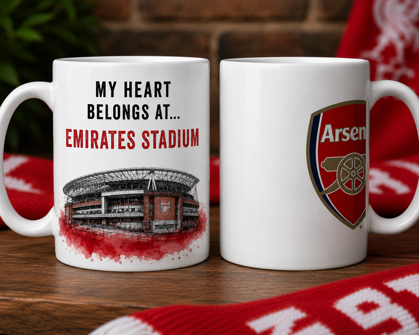 My Heart Belongs At... Football Stadium Mug 11oz Ceramic Coffee Mug