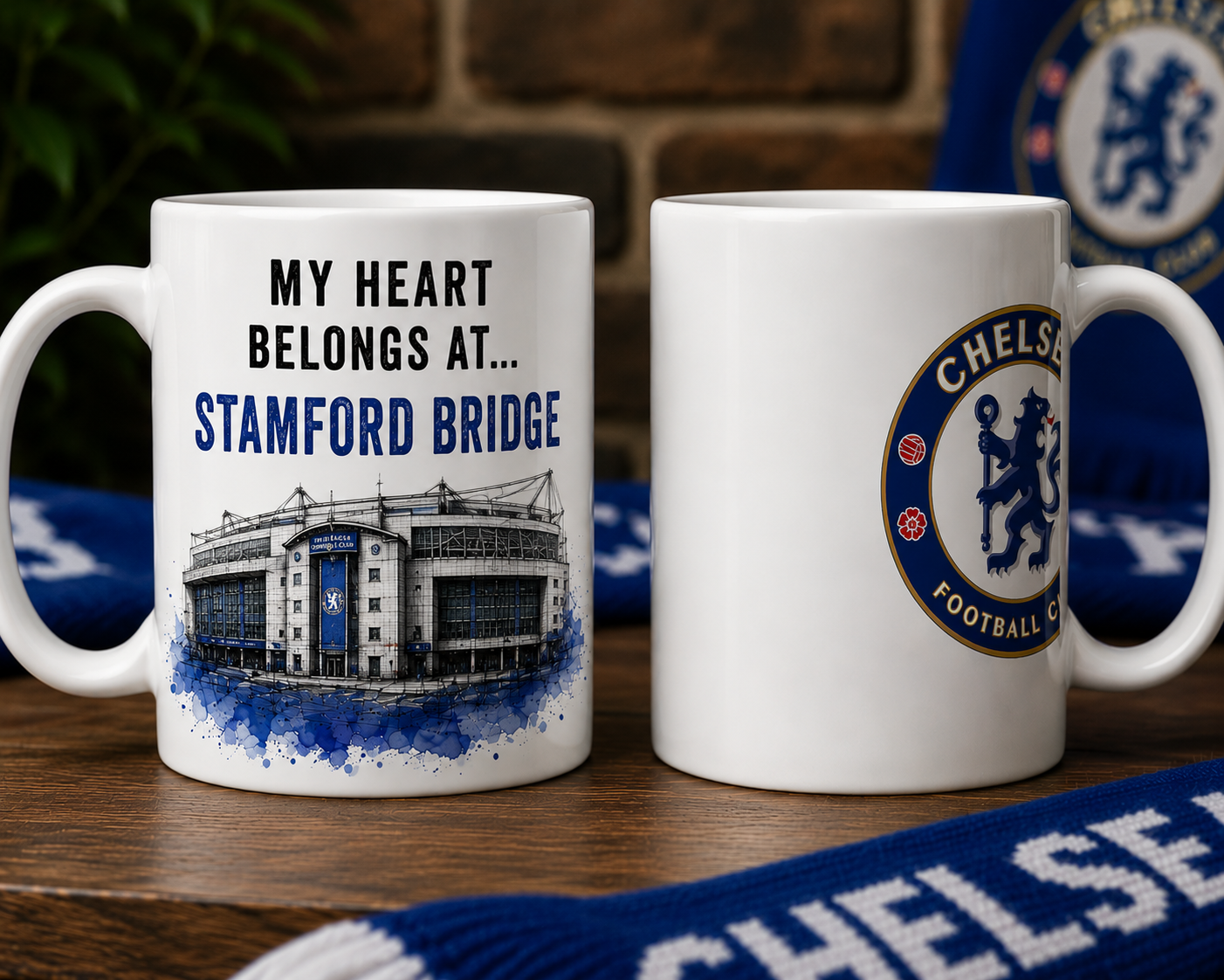 My Heart Belongs At... Football Stadium Mug 11oz Ceramic Coffee Mug